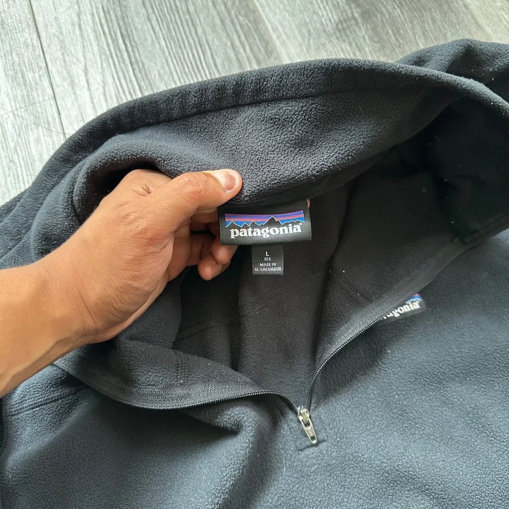 Patagonia Men's Size L Black 1/4 Zip Fleece Pullover Better sweater Pullover